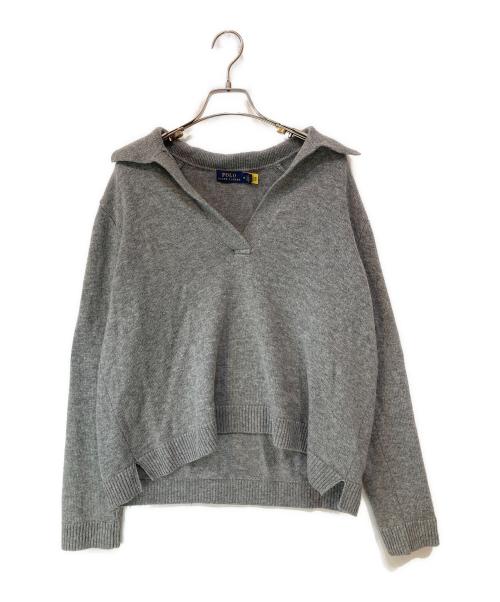 POLO RALPH LAUREN（ポロ・ラルフローレン）POLO RALPH LAUREN (ポロ・ラルフローレン) カシミヤ混 スキッパーニット グレー サイズ:Mの古着・服飾アイテム