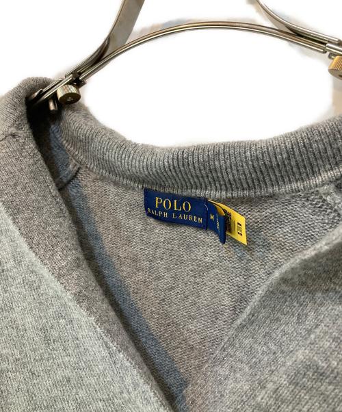 POLO RALPH LAUREN（ポロ・ラルフローレン）POLO RALPH LAUREN (ポロ・ラルフローレン) カシミヤ混 スキッパーニット グレー サイズ:Mの古着・服飾アイテム