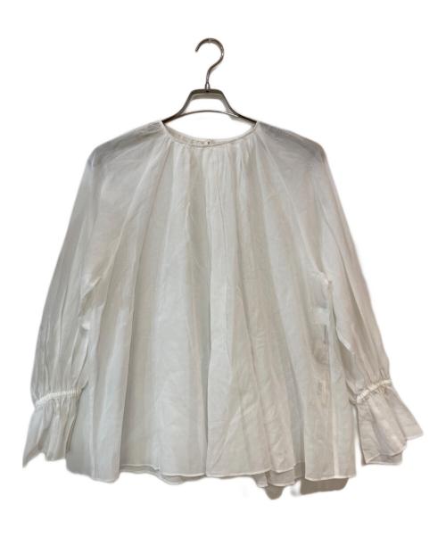 allureville（アルアバイル）allureville (アルアバイル) シアーオーガンジーギャザーブラウス ホワイト サイズ:2の古着・服飾アイテム