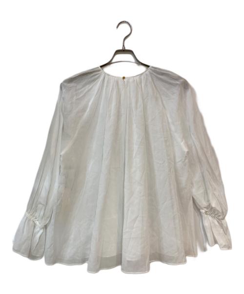 allureville（アルアバイル）allureville (アルアバイル) シアーオーガンジーギャザーブラウス ホワイト サイズ:2の古着・服飾アイテム