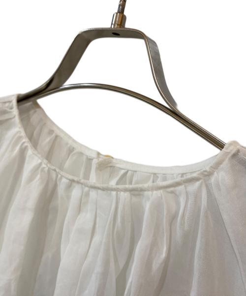 allureville（アルアバイル）allureville (アルアバイル) シアーオーガンジーギャザーブラウス ホワイト サイズ:2の古着・服飾アイテム