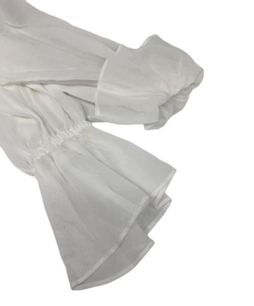 allureville（アルアバイル）allureville (アルアバイル) シアーオーガンジーギャザーブラウス ホワイト サイズ:2の古着・服飾アイテム