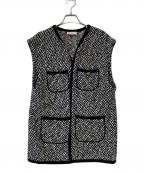 DES PRESデ プレ）の古着「インレーカルゼ フロントオープンジレ」｜ホワイト