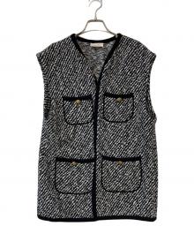 DES PRES（デ プレ）の古着「インレーカルゼ フロントオープンジレ」｜ホワイト