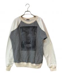 MIU MIU（ミュウミュウ）の古着「裏パイルラグランスウェット」｜グレー×アイボリー