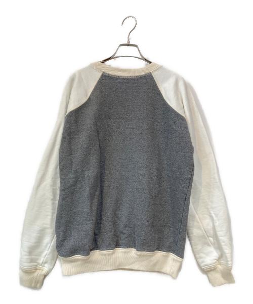 MIU MIU（ミュウミュウ）MIU MIU (ミュウミュウ) 裏パイルラグランスウェット グレー×アイボリー サイズ:XXLの古着・服飾アイテム