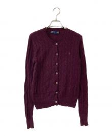 POLO RALPH LAUREN（ポロ・ラルフローレン）の古着「カシミヤ混ケーブルニットカーディガン」｜ボルドー