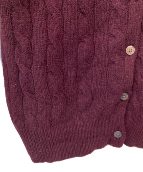 POLO RALPH LAUREN（ポロ・ラルフローレン）POLO RALPH LAUREN (ポロ・ラルフローレン) カシミヤ混ケーブルニットカーディガン ボルドー サイズ:XSの古着・服飾アイテム