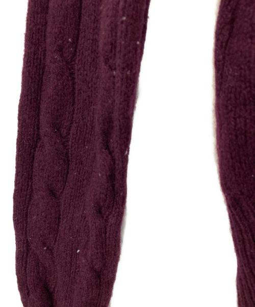 POLO RALPH LAUREN（ポロ・ラルフローレン）POLO RALPH LAUREN (ポロ・ラルフローレン) カシミヤ混ケーブルニットカーディガン ボルドー サイズ:XSの古着・服飾アイテム