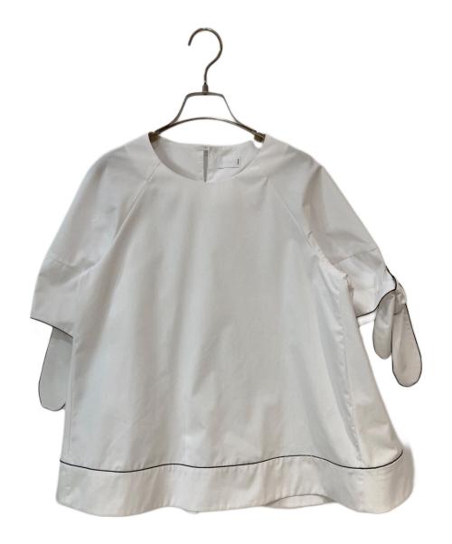 Sono（ソーノ）Sono (ソーノ) リボンカフ サックフレアブラウス ホワイト サイズ: 1の古着・服飾アイテム