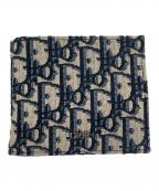Christian Diorクリスチャン ディオール）の古着「オブリーク ジャカード2つ折り財布」｜ネイビー