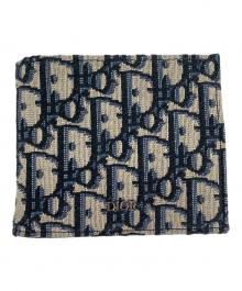 Christian Dior（クリスチャン ディオール）の古着「オブリーク ジャカード2つ折り財布」｜ネイビー