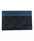 GUCCIグッチ）の古着「GG カードケース ブルー トリム」｜ネイビー