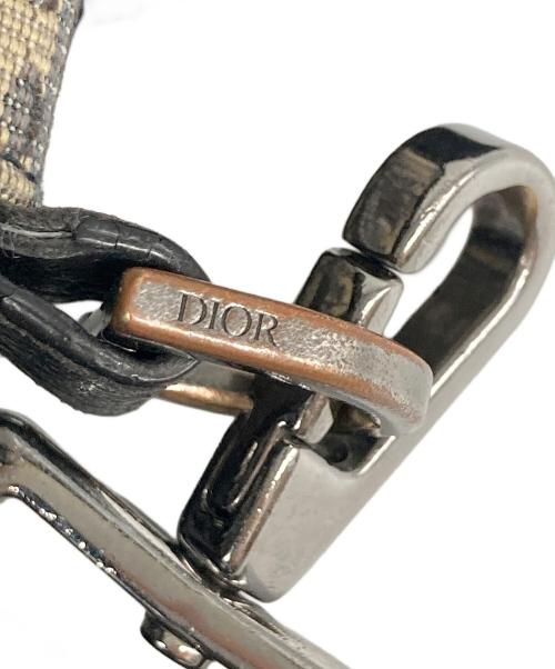 Christian Dior（クリスチャン ディオール）Christian Dior (クリスチャン ディオール) ストラップ付き ジップポーチ ディオール オブリーク ジャカード アイボリー サイズ:なしの古着・服飾アイテム