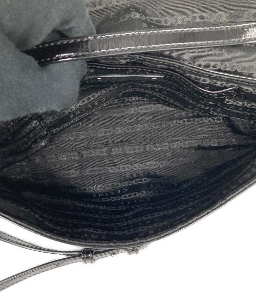 CELINE（セリーヌ）CELINE (セリーヌ) パテント ロゴプレート ワンショルダーバッグ ブラック サイズ:なしの古着・服飾アイテム