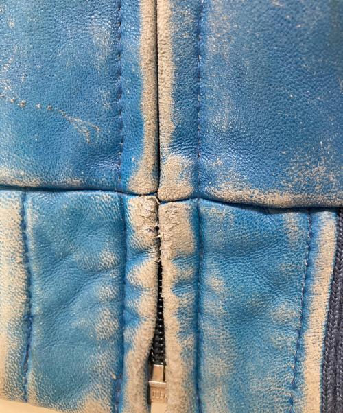 Schott（ショット）Schott (ショット) レザートラックジャケット ブルー サイズ:Sの古着・服飾アイテム