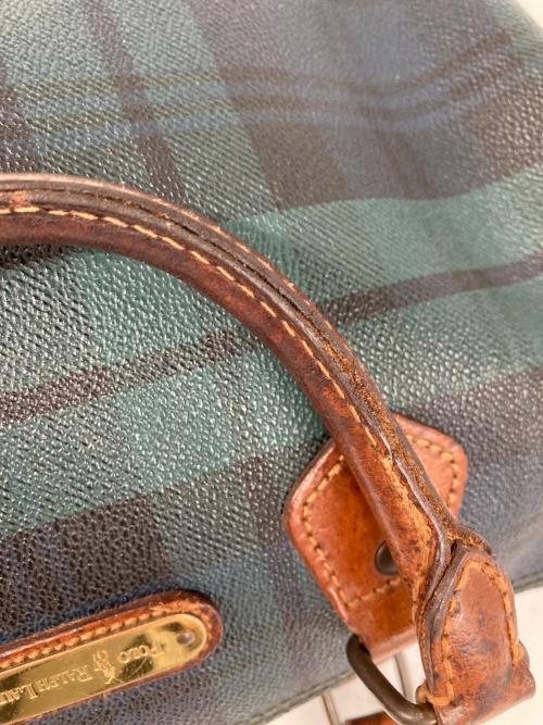 POLO RALPH LAUREN（ポロ・ラルフローレン）POLO RALPH LAUREN (ポロ・ラルフローレン) ブラックウォッチミニボストンバッグ グリーン サイズ:なしの古着・服飾アイテム