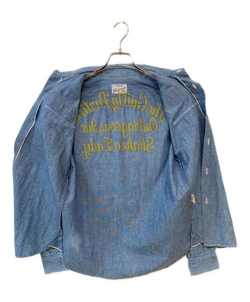 WACKO MARIA（ワコマリア）WACKO MARIA (ワコマリア) チェーン刺繍 シャンブレーワークシャツ インディゴ サイズ:Sの古着・服飾アイテム