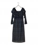 HER LIP TOハーリップトゥ）の古着「Capucine Bloom Sleeve Chiffon Dress」｜ブラック