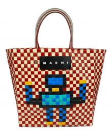 MARNI（マルニ）の古着「ピクニックバッグ」｜ホワイト×レッド
