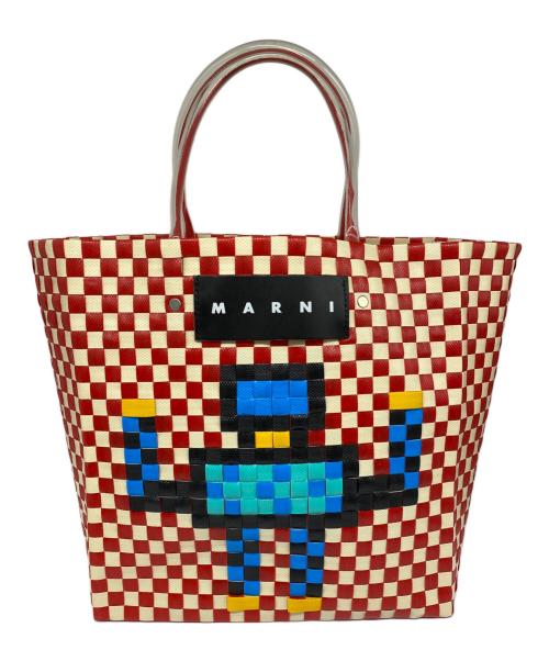 MARNI（マルニ）MARNI (マルニ) ピクニックバッグ ホワイト×レッドの古着・服飾アイテム