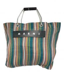 MARNI（マルニ）の古着「フラワーカフェ MARKET STRIPE BAG」｜レッド×グリーン