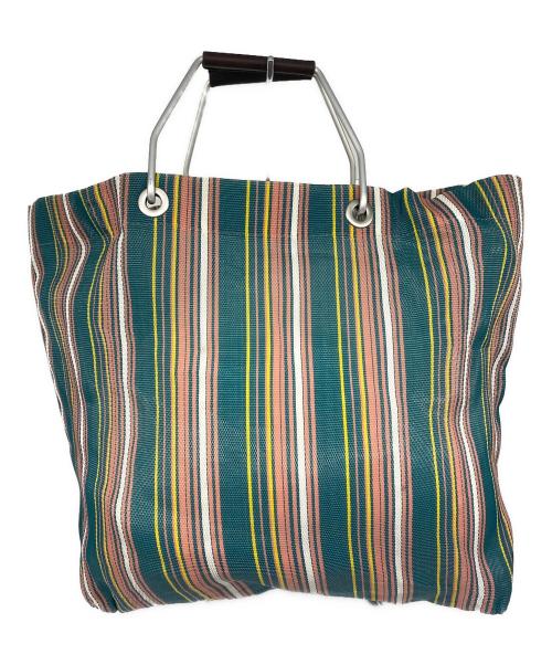 MARNI（マルニ）MARNI (マルニ) フラワーカフェ MARKET STRIPE BAG レッド×グリーンの古着・服飾アイテム