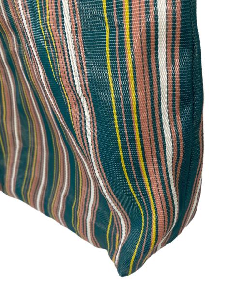 MARNI（マルニ）MARNI (マルニ) フラワーカフェ MARKET STRIPE BAG レッド×グリーンの古着・服飾アイテム