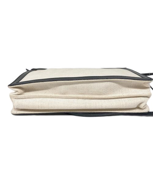 BALENCIAGA（バレンシアガ）BALENCIAGA (バレンシアガ) NAVY POCHETTE キャンバスロゴショルダーバッグ アイボリー×ブラックの古着・服飾アイテム