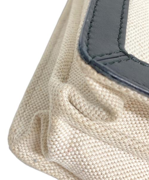 BALENCIAGA（バレンシアガ）BALENCIAGA (バレンシアガ) NAVY POCHETTE キャンバスロゴショルダーバッグ アイボリー×ブラックの古着・服飾アイテム