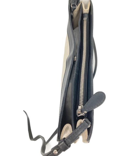 BALENCIAGA（バレンシアガ）BALENCIAGA (バレンシアガ) NAVY POCHETTE キャンバスロゴショルダーバッグ アイボリー×ブラックの古着・服飾アイテム