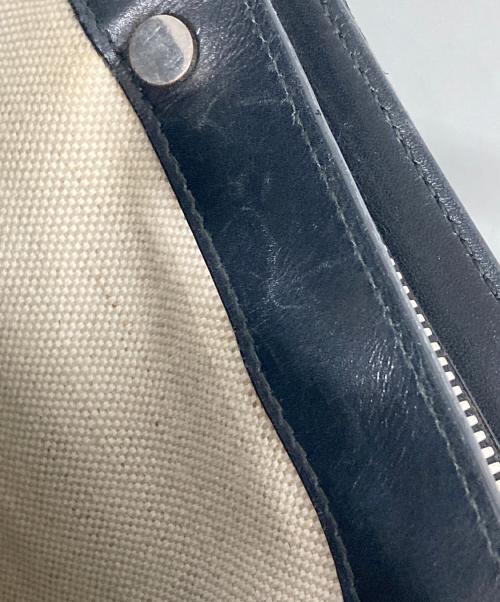 BALENCIAGA（バレンシアガ）BALENCIAGA (バレンシアガ) NAVY POCHETTE キャンバスロゴショルダーバッグ アイボリー×ブラックの古着・服飾アイテム