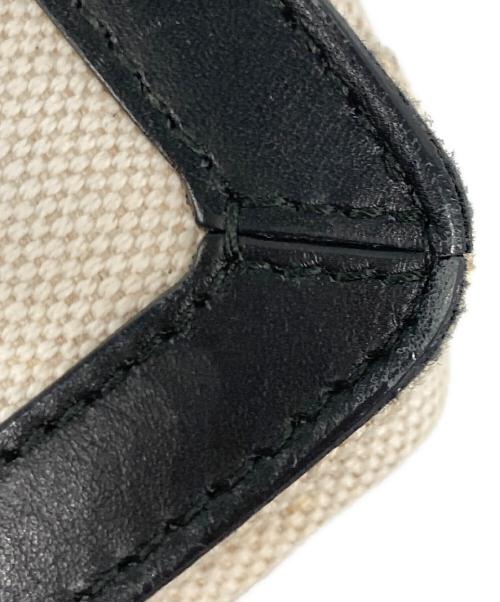 BALENCIAGA（バレンシアガ）BALENCIAGA (バレンシアガ) NAVY POCHETTE キャンバスロゴショルダーバッグ アイボリー×ブラックの古着・服飾アイテム