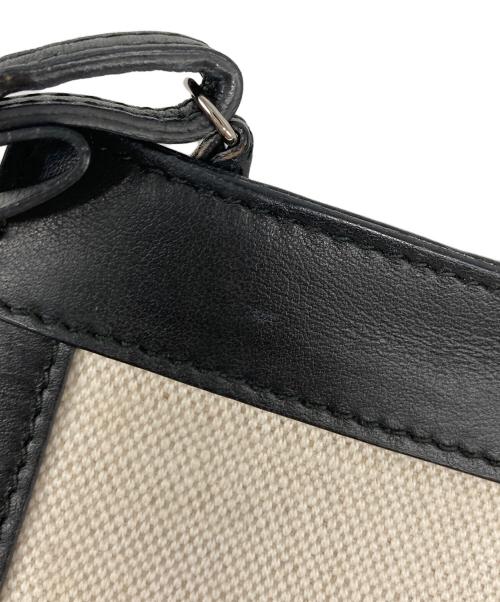 BALENCIAGA（バレンシアガ）BALENCIAGA (バレンシアガ) NAVY POCHETTE キャンバスロゴショルダーバッグ アイボリー×ブラックの古着・服飾アイテム
