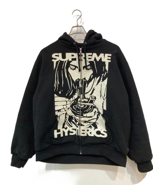 Hysteric Glamour（ヒステリックグラマー）Hysteric Glamour (ヒステリックグラマー) SUPREME (シュプリーム) 24FW Thermal Lined Zip Up Hooded Sweatshirt ブラック サイズ:Lの古着・服飾アイテム