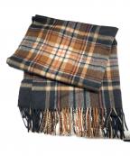 JOSHUA ELLISジョシュア エリス）の古着「大判カシミヤチェックマフラー」｜ブラック
