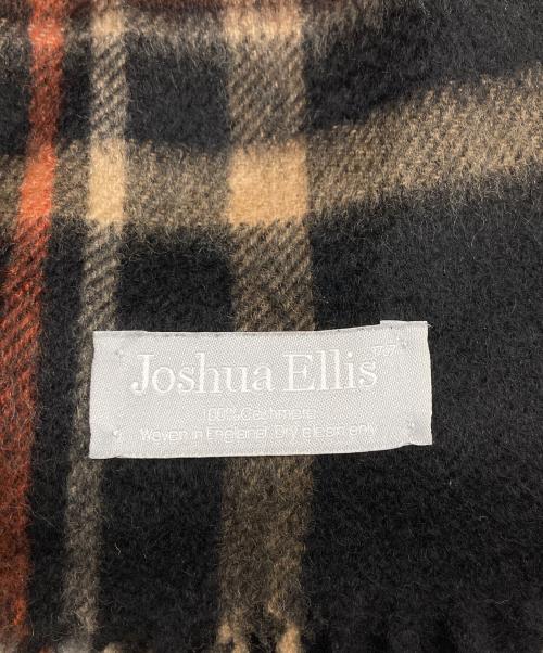JOSHUA ELLIS（ジョシュア エリス）JOSHUA ELLIS (ジョシュア エリス) 大判カシミヤチェックマフラー ブラックの古着・服飾アイテム