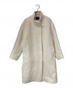 23区ニジュウサンク）の古着「ダブルクロスベロアスタンドカラーコート」｜アイボリー