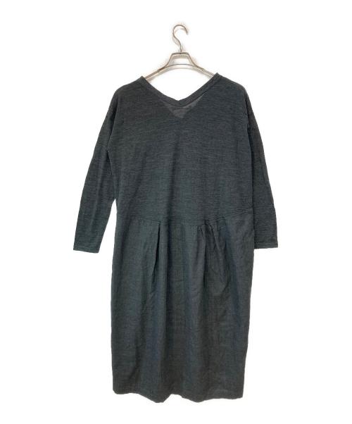 45R（フォーティファイブ・アール）45R (フォーティファイブ・アール) ウール ワンピース グレー サイズ:3の古着・服飾アイテム
