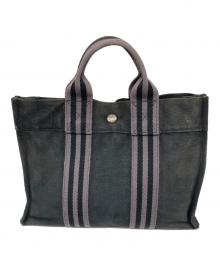 HERMES（エルメス）の古着「フールトゥPM / キャンバスハンドバッグ」｜ブラック