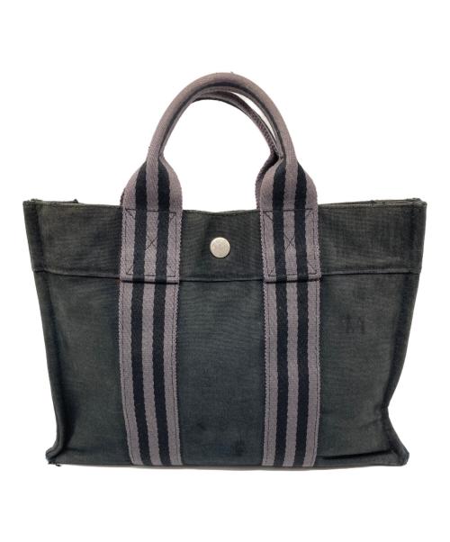 HERMES（エルメス）HERMES (エルメス) フールトゥPM / キャンバスハンドバッグ ブラック サイズ:なしの古着・服飾アイテム