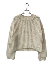 theory luxe（セオリーリュクス）の古着「ローゲージクルーネックニット」｜ホワイト