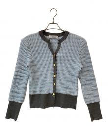 Loulou Willoughby（ルルウィルビー）の古着「フェザーボタンカーディガン」｜ブルー