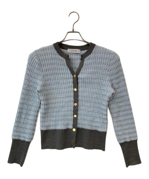 Loulou Willoughby（ルルウィルビー）Loulou Willoughby (ルルウィルビー) フェザーボタンカーディガン ブルー サイズ:2の古着・服飾アイテム