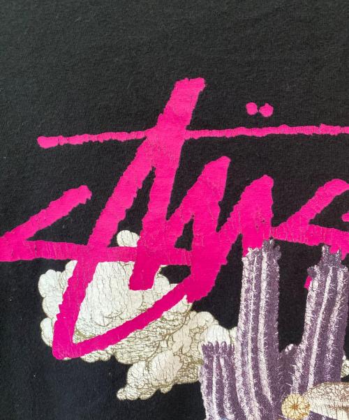 stussy（ステューシー）stussy (ステューシー) プリントTシャツ ブラック サイズ:Lの古着・服飾アイテム
