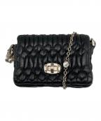 MIU MIUミュウミュウ）の古着「NAPPACRYSTAL マイクロミニショルダーバッグ」｜ブラック