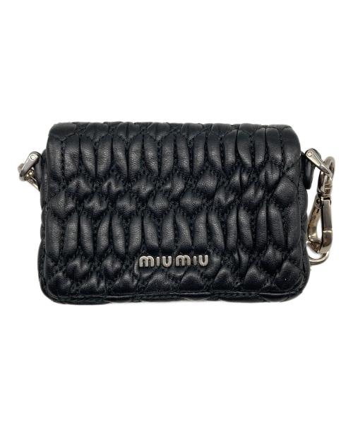 MIU MIU（ミュウミュウ）MIU MIU (ミュウミュウ) NAPPACRYSTAL マイクロミニショルダーバッグ ブラックの古着・服飾アイテム
