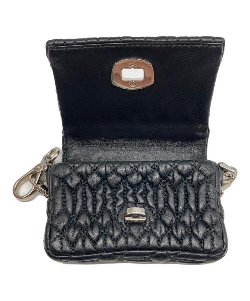 MIU MIU（ミュウミュウ）MIU MIU (ミュウミュウ) NAPPACRYSTAL マイクロミニショルダーバッグ ブラックの古着・服飾アイテム