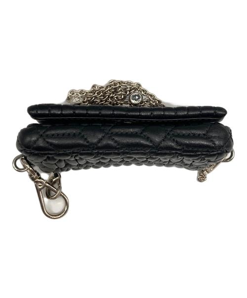 MIU MIU（ミュウミュウ）MIU MIU (ミュウミュウ) NAPPACRYSTAL マイクロミニショルダーバッグ ブラックの古着・服飾アイテム