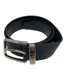 LOUIS VUITTON（ルイ ヴィトン）の古着「サンチュール ポンヌフ 35MM レザーベルト」｜ブラック